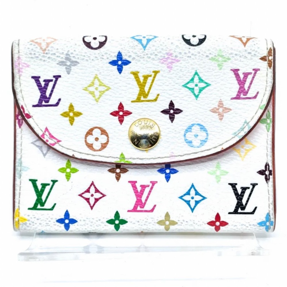 💯 Authentic Louis Vuitton Card Case  White Monogram MultiColor 🥰